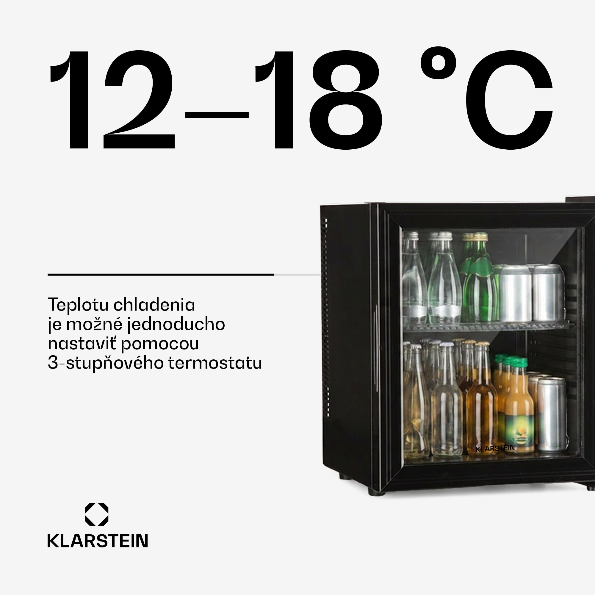 Klarstein Brooklyn 23, mini chladnička, sklenené dvierka, LED osvetlenie, police – Obrázok 3