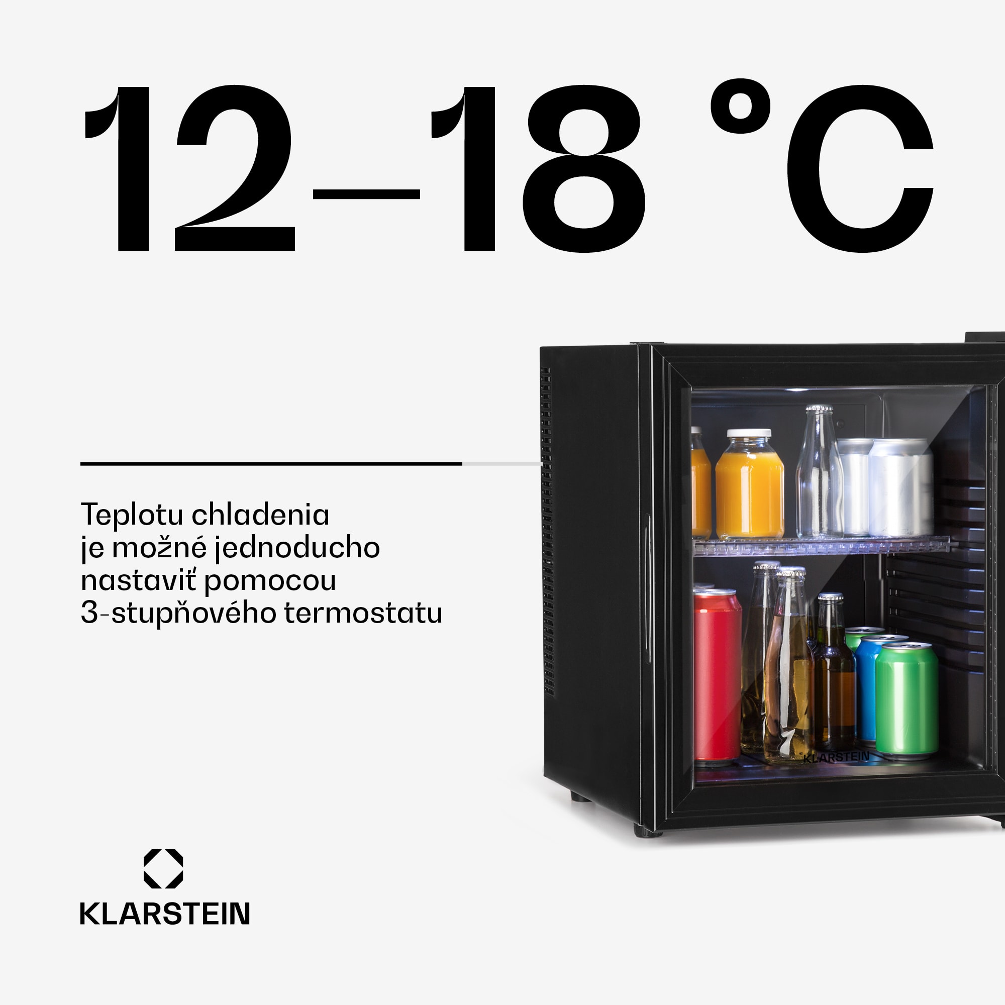 Klarstein Brooklyn 30, mini chladnička, so sklenenými dverami, LED osvetlenie, police – Obrázok 3