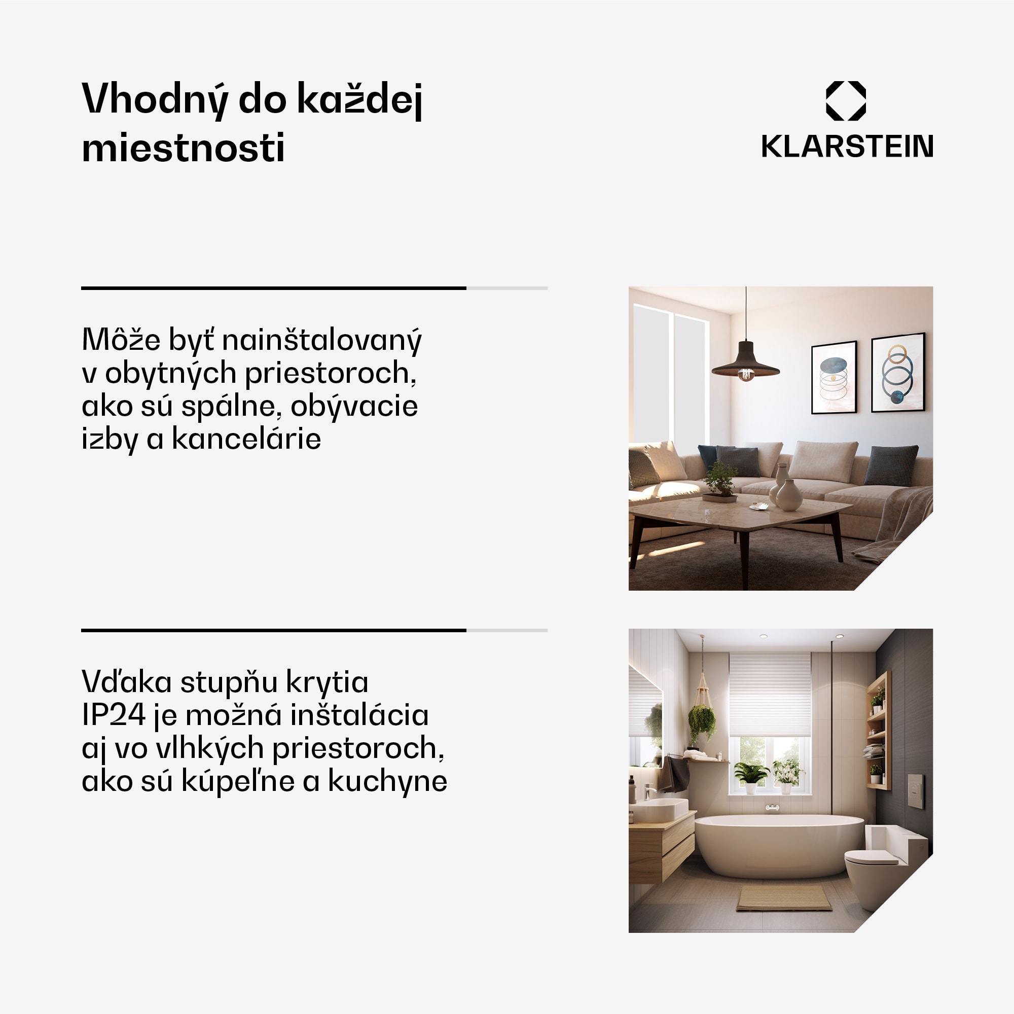 Klarstein Wonderwall Smart infračervený ohrievač 60x120cm App 720W časovač IP24 – Obrázok 4