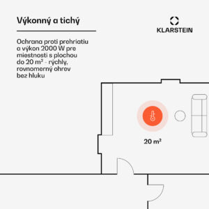 Klarstein Norderney, konvektor, 2000 W, termostat, časovač, 30 m², biely