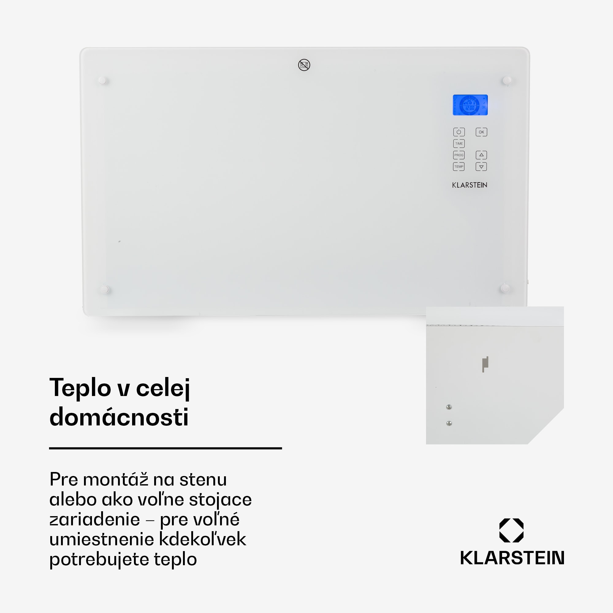 Klarstein Norderney, konvektor, 2000 W, termostat, časovač, 30 m², biely – Obrázok 3