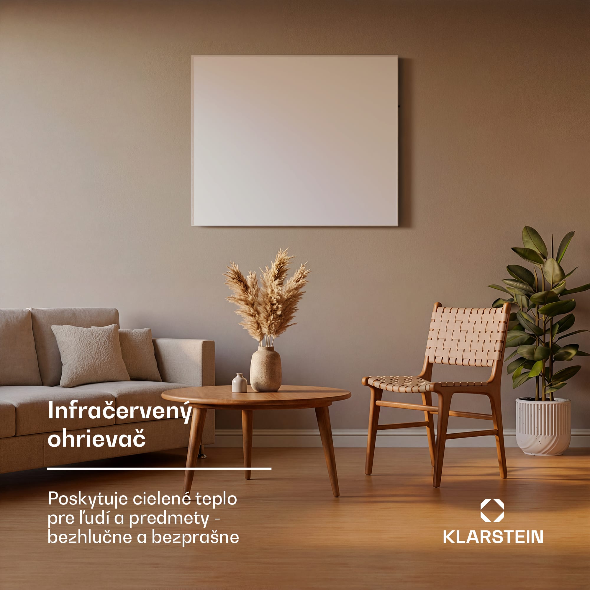 Klarstein Wonderwall 1200 Smart, infračervený ohrievač, 100 x 120 cm, 1200 W, týždenný časovač, IP24, biely – Obrázok 3