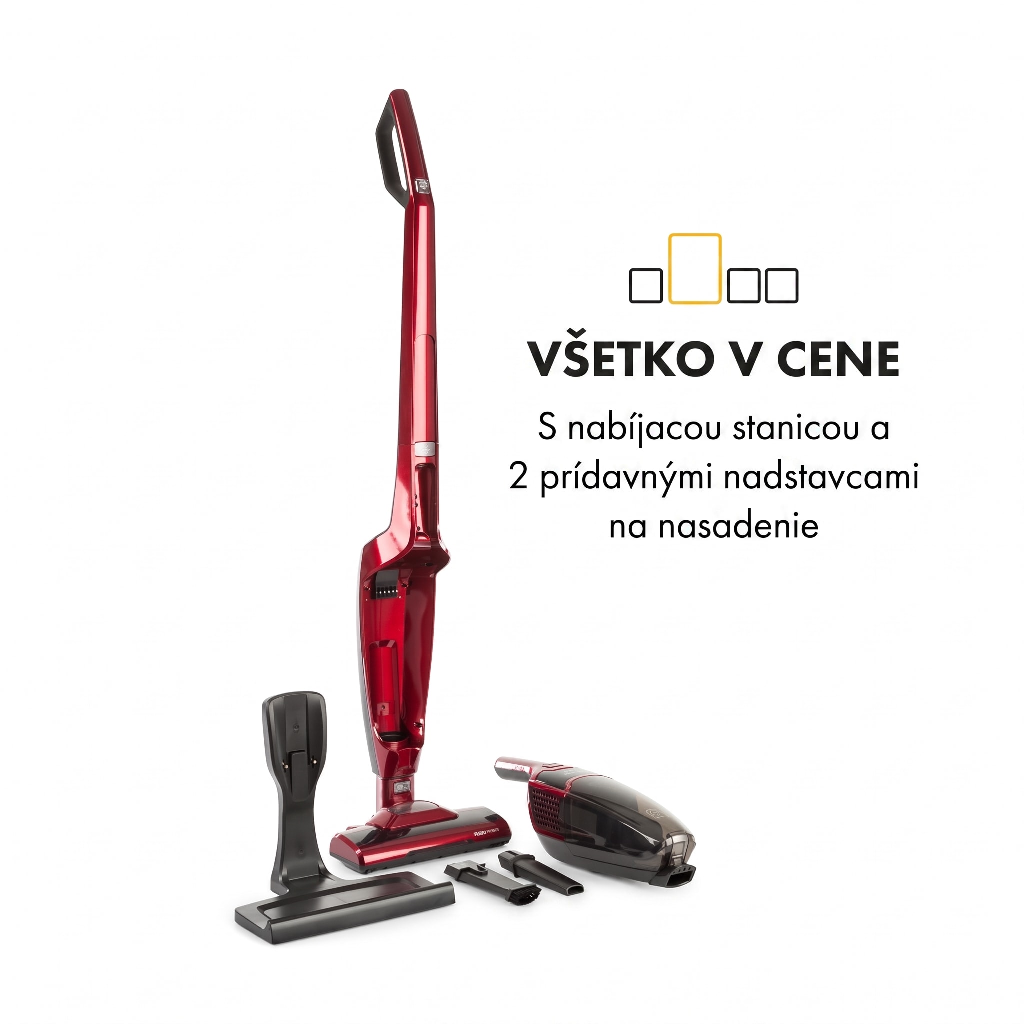 Klarstein TurboHybrid, vysávač, podlahový a ručný vysávač, metalický červený – Obrázok 2
