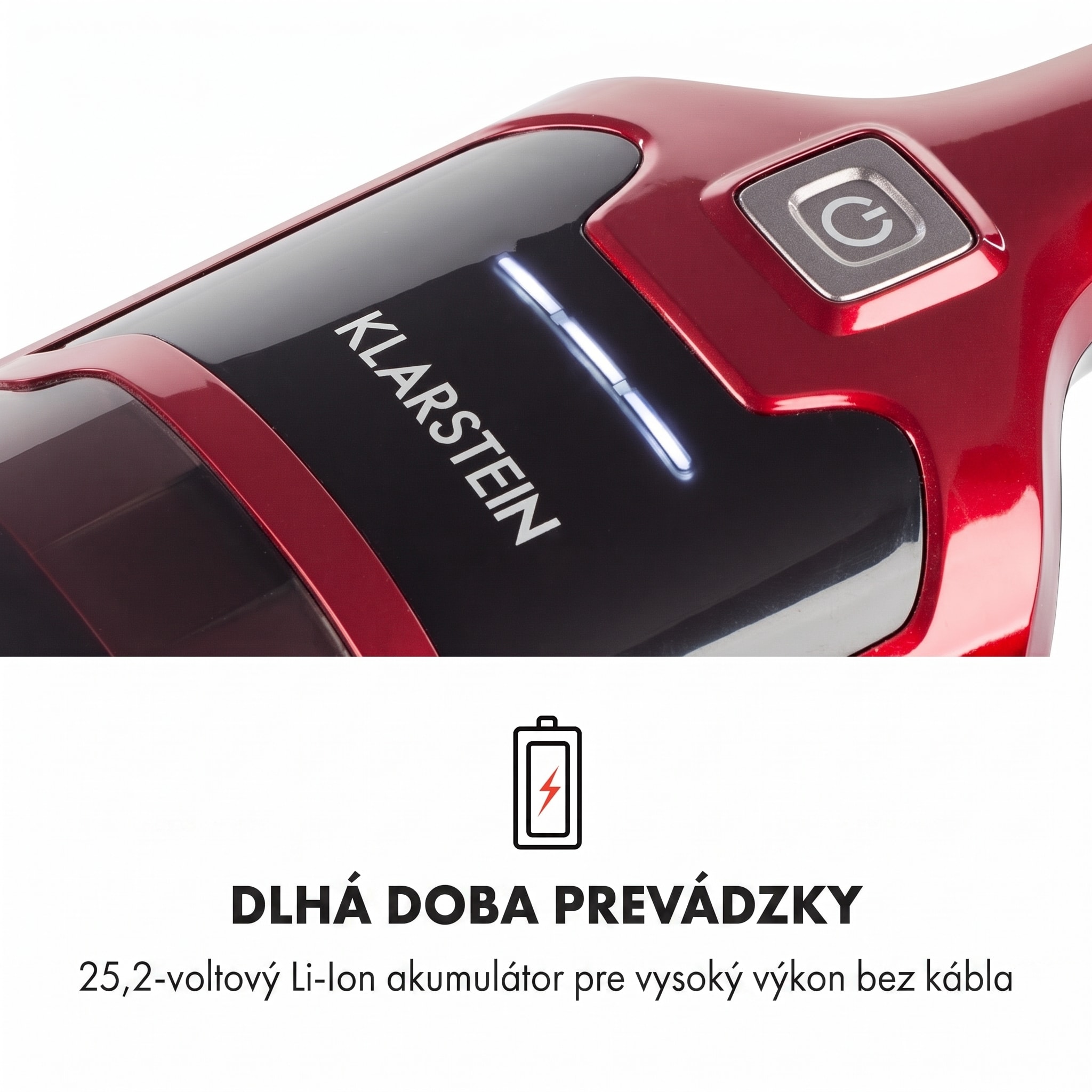 Klarstein TurboHybrid, vysávač, podlahový a ručný vysávač, metalický červený – Obrázok 3