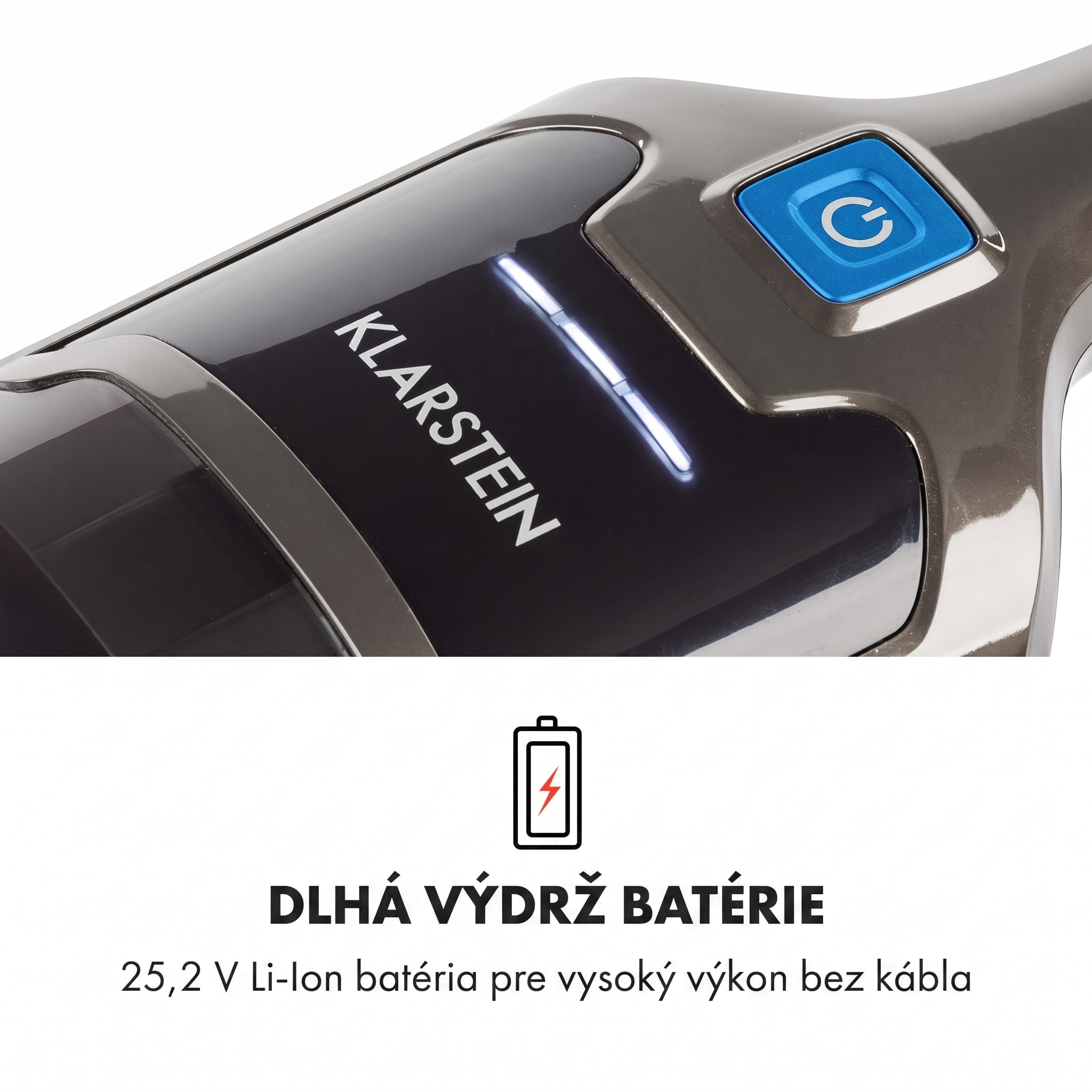 Klarstein TurboHybrid, vysávač, podlahový a ručný vysávač, antracitovo/modrý – Obrázok 3
