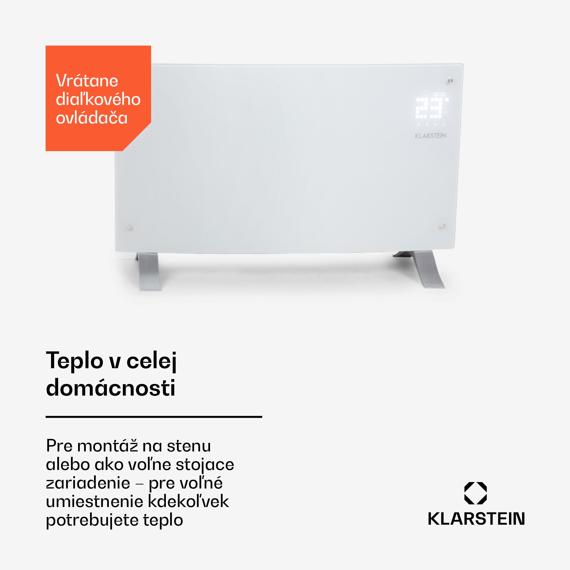 Klarstein Bornholm Curved Ambient, konvektor, 1000/2000 W, biely – Obrázok 3