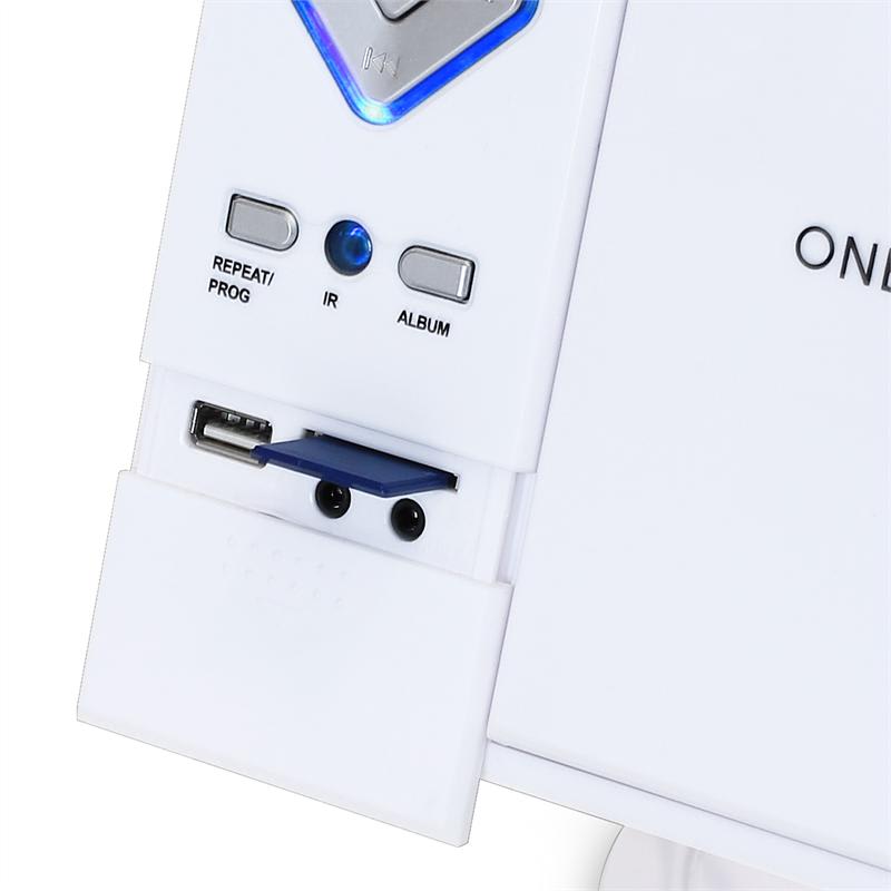 OneConcept V-12, biela, stereosystém s CD-MP3-prehrávačom, USB, SD, AUX – Obrázok 3