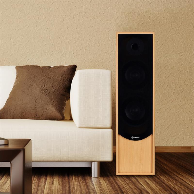 Auna Linie-300-BH, pár stĺpových reproduktorov, 80 W RMS, dub – Obrázok 2