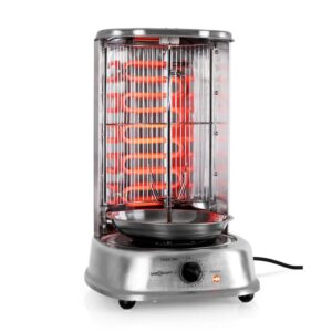 OneConcept Kebap Master vertikálny gril 2000W nerez vrátane sady na špíz