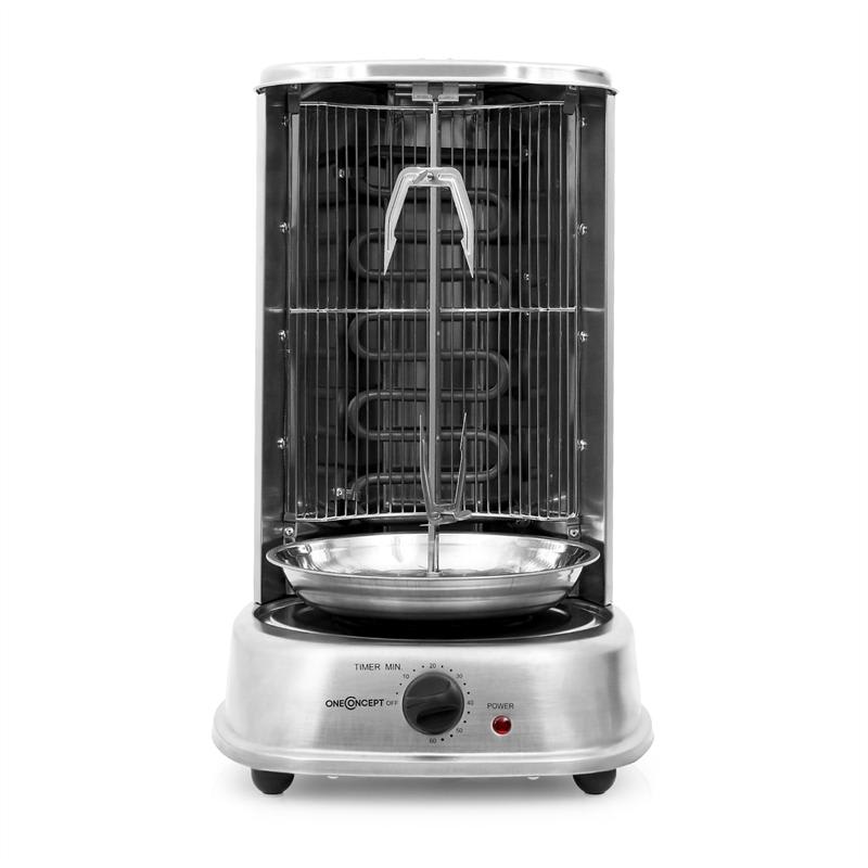 OneConcept Kebap Master vertikálny gril 2000W nerez vrátane sady na špíz – Obrázok 2