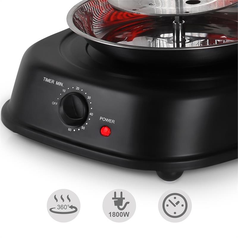 OneConcept Kebap Master, vertikálny gril, 2000 W, čierny
