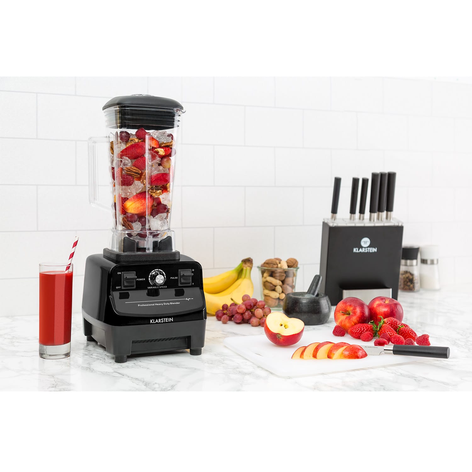 Klarstein Herakles 3G, mixér, 1500 W, 2 HP, 40 000 ot./min., bez BPA, 2 l, čierny