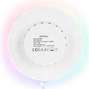 Ibiza LED UFO svetelný efekt, biely, mikrofón, RGB