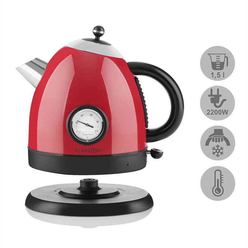 Klarstein TK7-Aquavita-Red, 2200 W , rýchovarná kanvica, červená – Obrázok 3