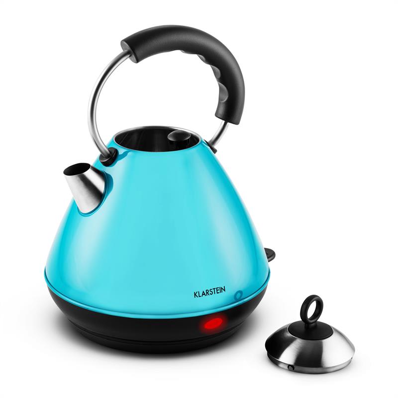 Klarstein Charlotte Blue, 1,7 l, 2200 W, rýchlovarná kanvica, čajník, bezkáblový, modrý – Obrázok 2
