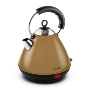 Klarstein Charlotte Cappucino, 1,7 l, 2200 W, rýchlovarná kanvica, čajník, bezkáblový, hnedý