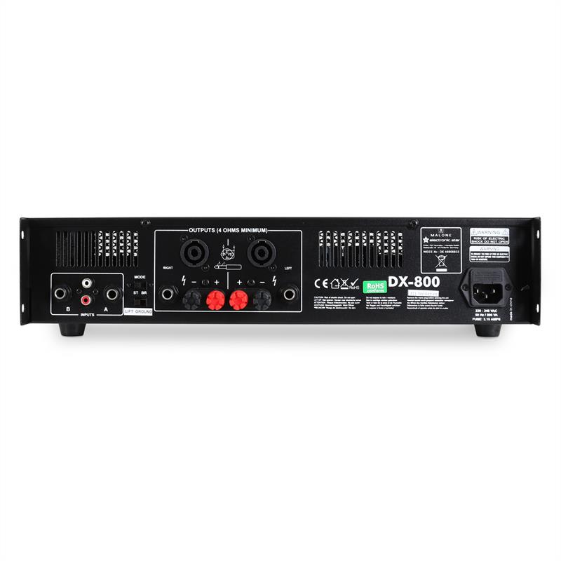 Malone DX800, 800 W, premostiteľný, PA zosilňovač – Obrázok 2