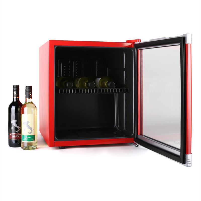 Klarstein Coollocker, 46 litrov, 15 fliaš, mini chladnička, trieda B, červená – Obrázok 2