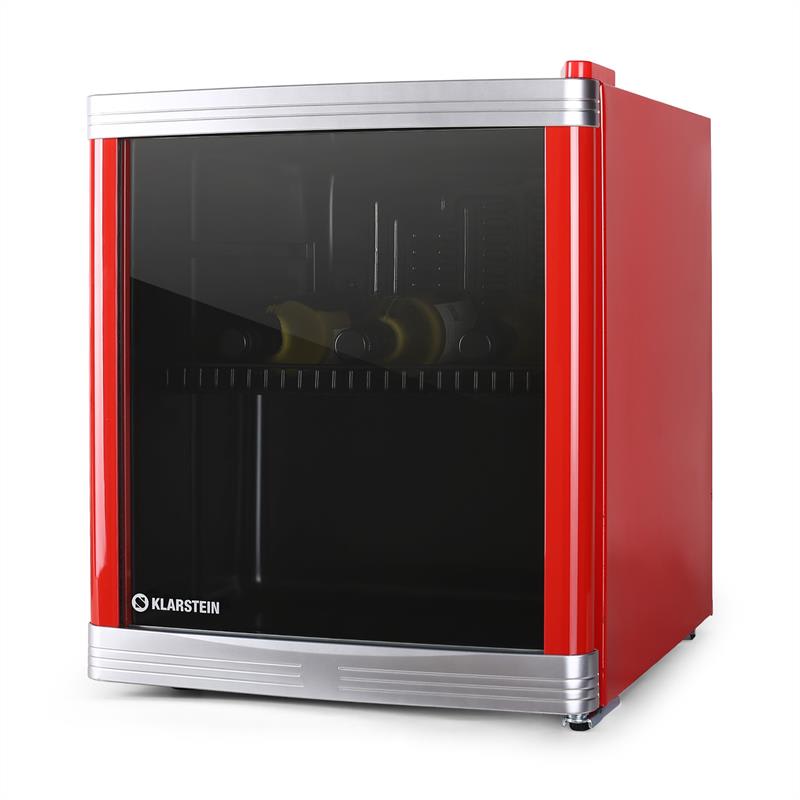 Klarstein Coollocker, 46 litrov, 15 fliaš, mini chladnička, trieda B, červená – Obrázok 3