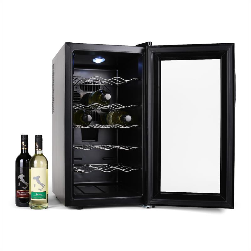 Klarstein Vivo Vino, 52 litrov, 18 fliaš chladnička na víno, LED, čierna – Obrázok 2