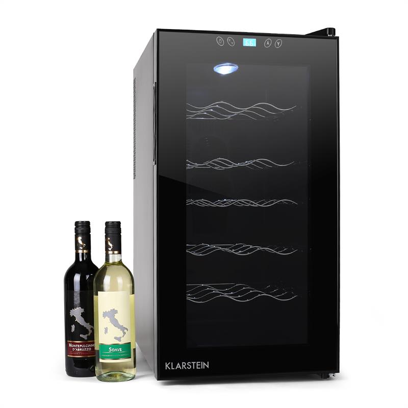 Klarstein Vivo Vino, 52 litrov, 18 fliaš chladnička na víno, LED, čierna – Obrázok 3