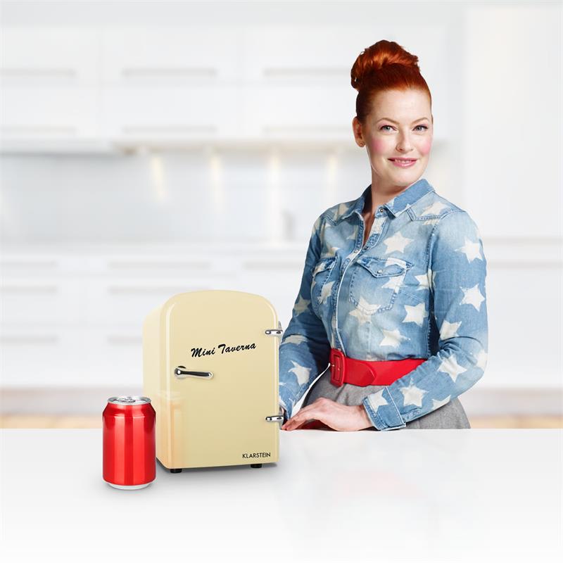 Klarstein Mini Taverna, chladnička, 4 l, krémová – Obrázok 2