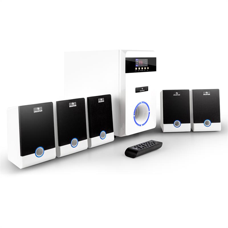 Auna 5.1-JW, 95W RMS, multimediálny surround reproduktorový systém, AUX aktívne reproduktory
