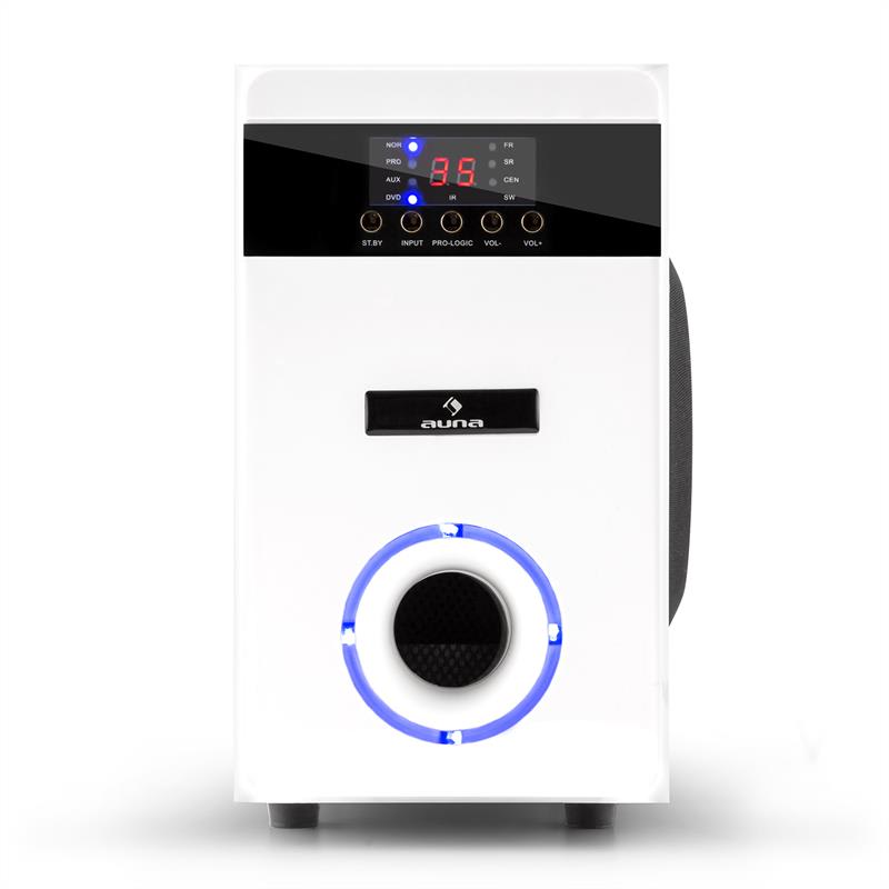 Auna 5.1-JW, 95W RMS, multimediálny surround reproduktorový systém, AUX aktívne reproduktory – Obrázok 3