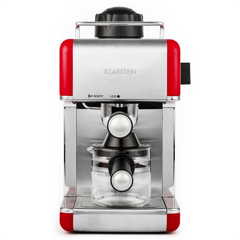Klarstein Sagrada Rossa, 800 W, 3,5 bar, 4 šálky, stroj na espresso, nerezová oc