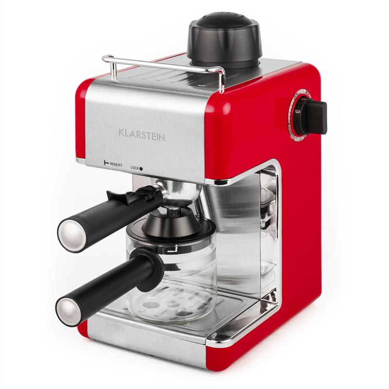 Klarstein Sagrada Rossa, 800 W, 3,5 bar, 4 šálky, stroj na espresso, nerezová oc – Obrázok 4