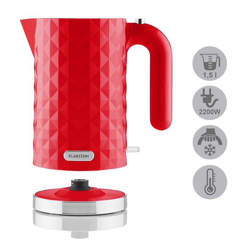 Klarstein Granada Rossa, 2200 W, 1,7 l, rýchlovarná kanvica, červená – Obrázok 3