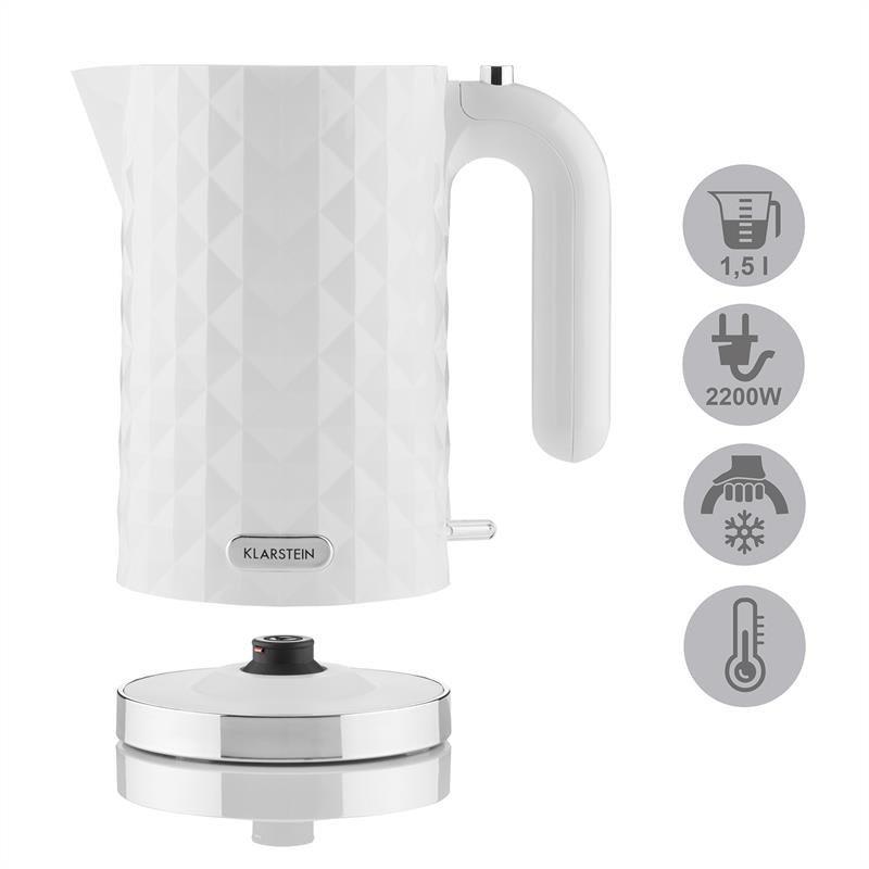 Klarstein Granada Bianca, 2200 W, 1,7 l, rýchlovarná kanvica – Obrázok 2