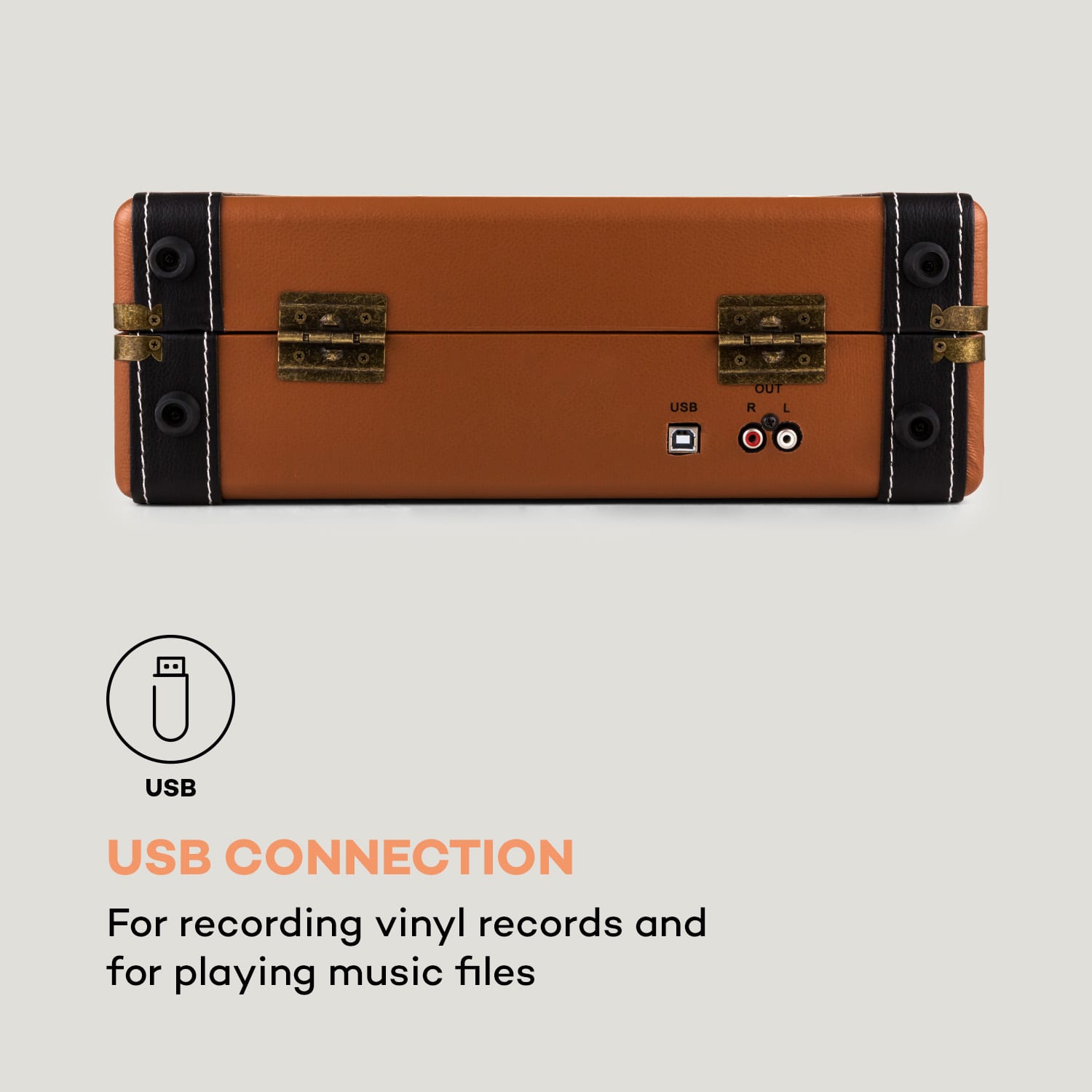 Auna Jerry Lee Retro gramofón LP USB hnedý – Obrázok 2