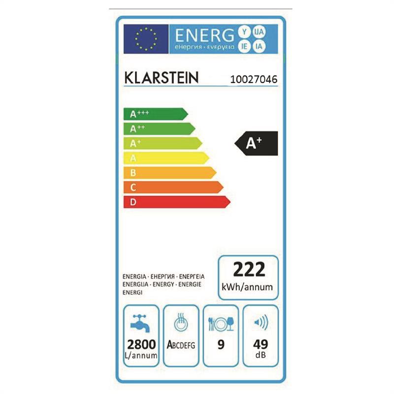 Klarstein TK50-Amazonia-45, 1850W, umývačka riadu, energetická trieda A+, 49dB,