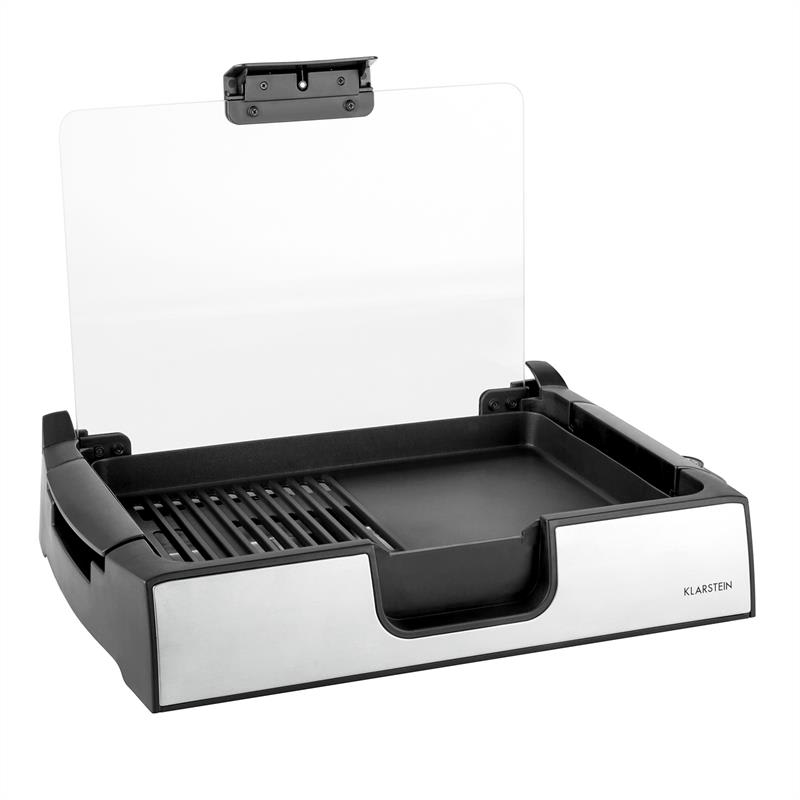 Klarstein Showmaster, 1500 W, do 250 °C, stolný gril, sklenený kryt – Obrázok 4