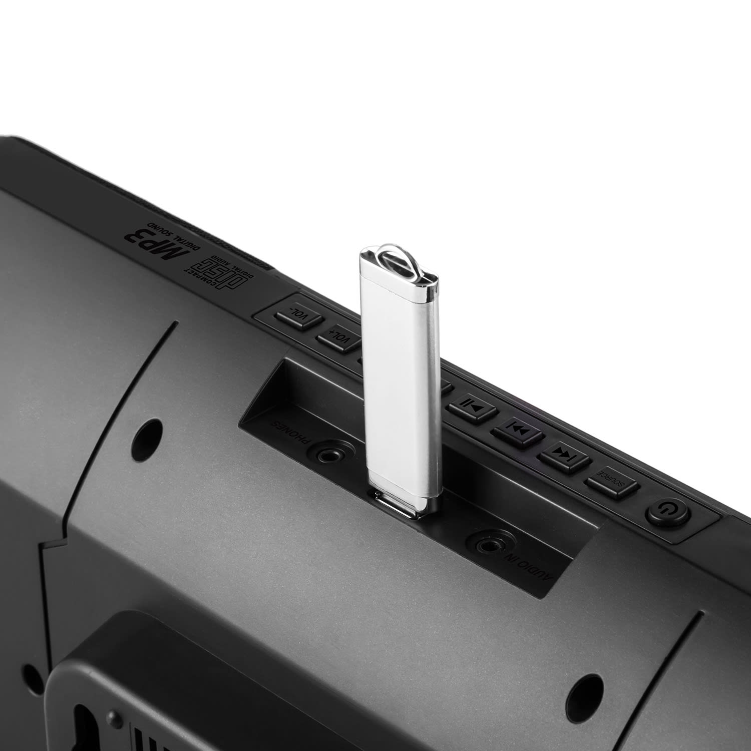 OneConcept V-13 BT, sterosystém s CD MP3 USB bluetooth rádiom, nástenná montáž – Obrázok 4