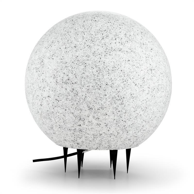 Lightcraft Shinestone XL, záhradné svietidlo, guľovité, 50 cm, vzhľad kameňa