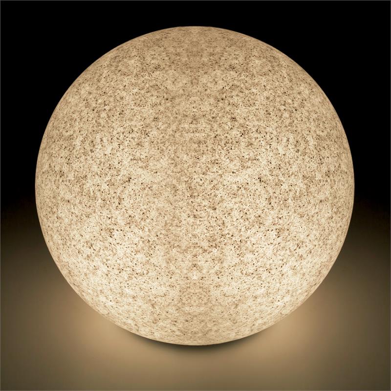 Lightcraft Shinestone M, záhradné svietidlo, guľovité, 30 cm, vzhľad kameňa