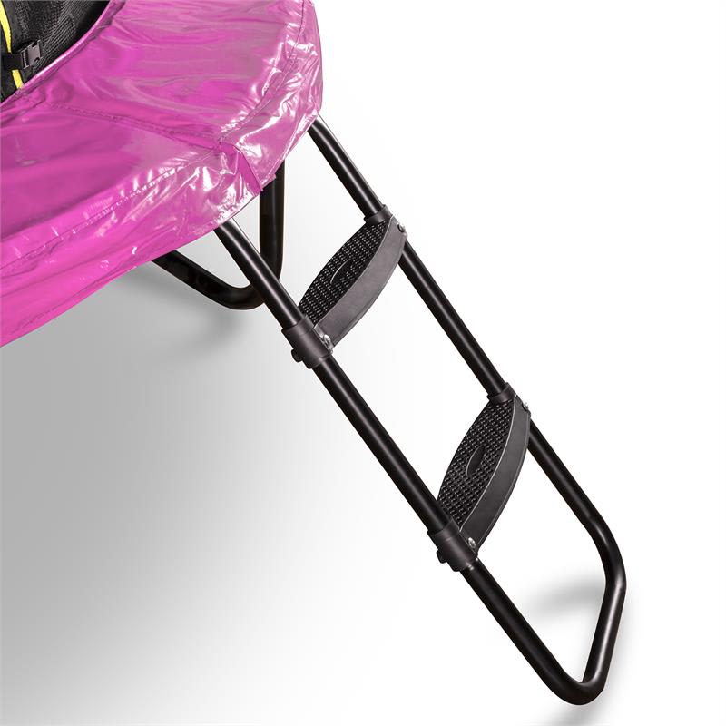 KLARFIT Rocketgirl 250, 250 cm trampolína, vnútorná bezpečnostná sieť, široký rebrík, ružová – Obrázok 4