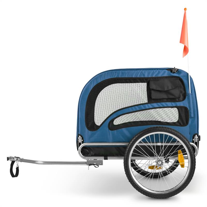 DURAMAXX King Rex, príves na bicykel pre psov, 250 l, 40 kg, oceľové rúry, modrý – Obrázok 2