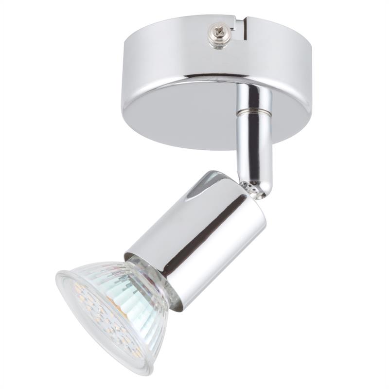 Lightcraft Kvalfoss 1, 3 W, 250 lm, bodová lampa, LED, otočná, nakloniteľná, chróm, trieda A+ – Obrázok 3