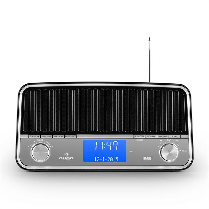 Auna Nizza-BK, DAB+ retro rádio, bluetooth, FM, AUX, 2.1, subwoofer