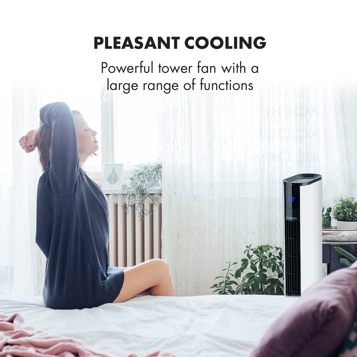 Klarstein Skyscraper 3G, stĺpový ventilátor s dotykovým ovládaním, 50 W, diaľkový ovládač – Obrázok 3