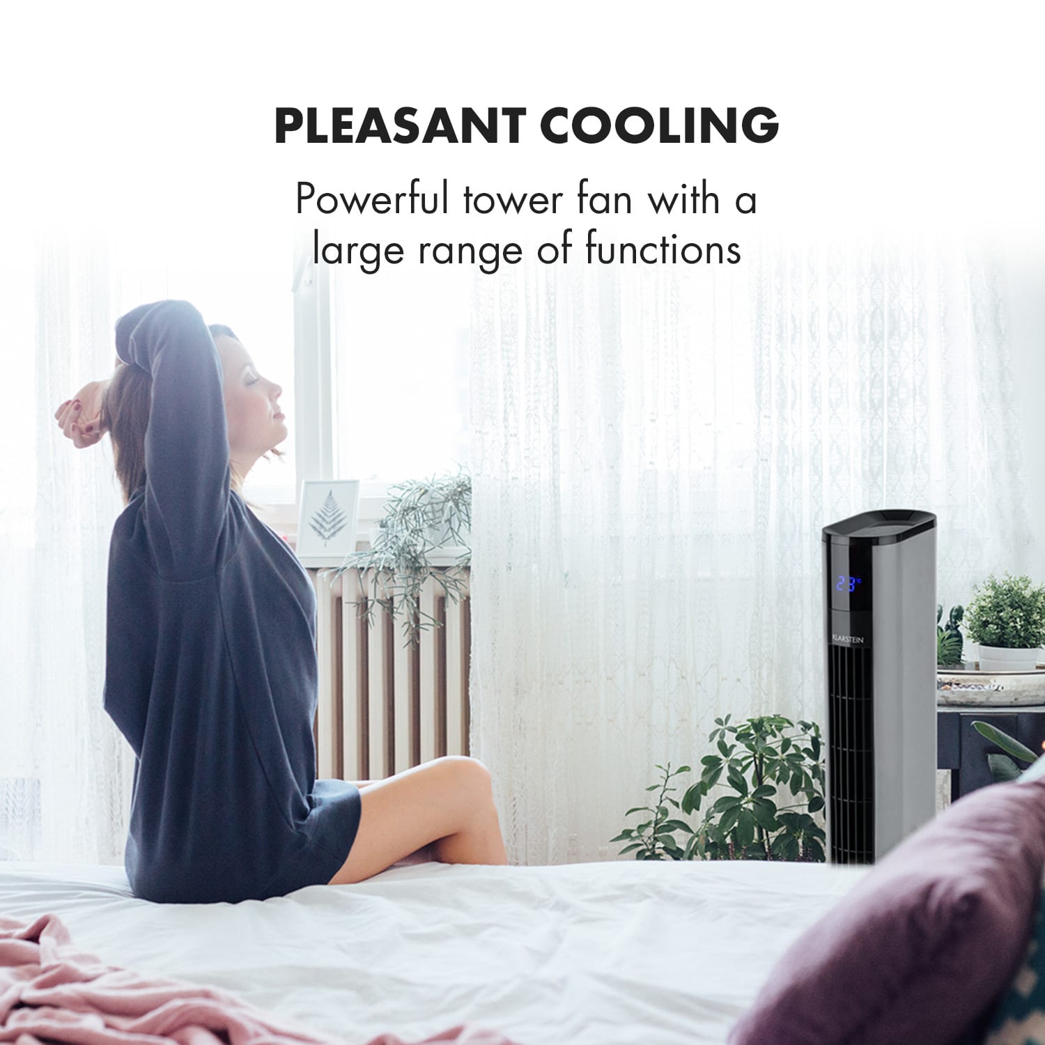 Klarstein Skyscraper 3G, stĺpový ventilátor s dotykovým ovládaním, 50 W, diaľkový ovládač – Obrázok 3
