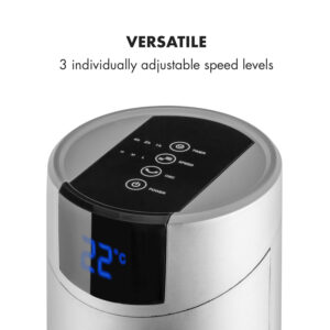 Klarstein Skyscraper 2G, stĺpový ventilátor s dotykovým ovládaním, 40 W, diaľkový ovládač, strieborný