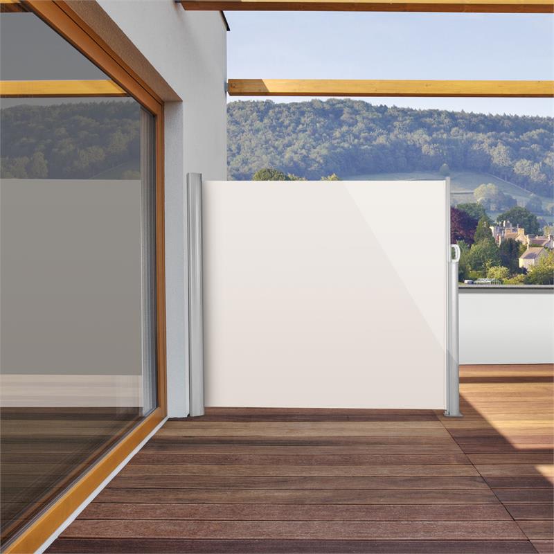 Blumfeldt Bari 316, bočná clona, bočná roleta, 300 x 160 cm, hliník, krémovo piesková – Obrázok 2