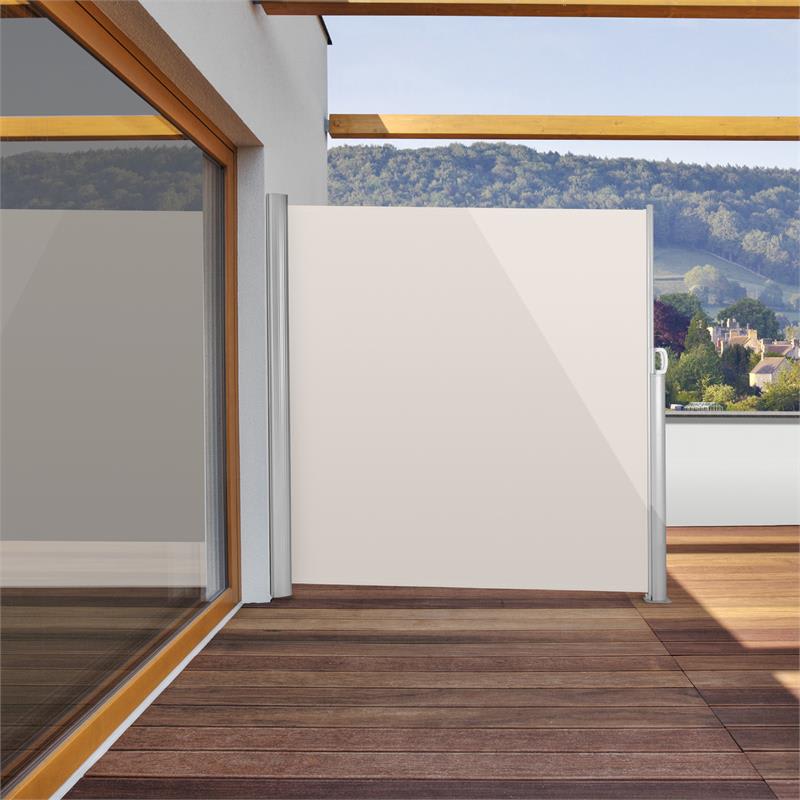 Blumfeldt Bari 318, bočná clona, bočná roleta, 300 x 180 cm, hliník, krémovo piesková – Obrázok 2