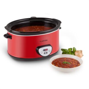 Klarstein Bankett Slow Cooker, červený, 320 W, elektrický hrniec, digitálny, 6,5