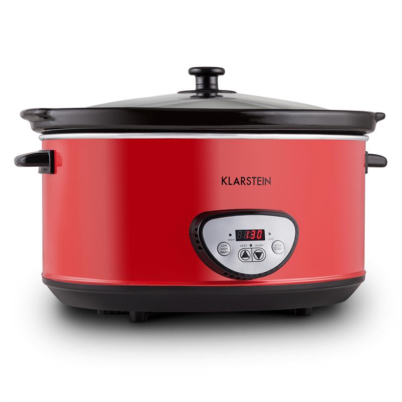 Klarstein Bankett Slow Cooker, červený, 320 W, elektrický hrniec, digitálny, 6,5 – Obrázok 2