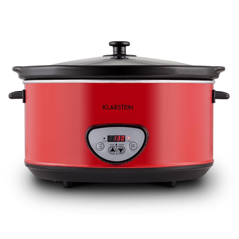 Klarstein Bankett Slow Cooker, červený, 320 W, elektrický hrniec, digitálny, 6,5 – Obrázok 3